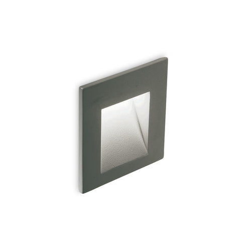 LED Buiten Vierkante Inbouw Wandlamp Antraciet IP65, 3000K
