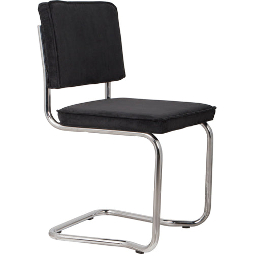 Zuiver Ridge Rib Kink Eetkamerstoelen Zwart - Set van 2 - vtwonen shop