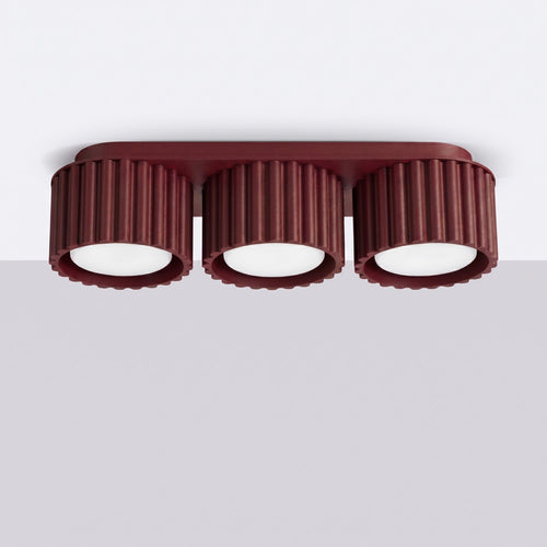 Sollux Lighting Plafondlamp AURA 3 bordeaux Gx53 - 32,5x10x8cm