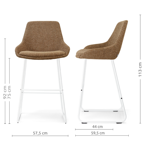 Nolon Nino-Isa barkruk bruin blend - wit onderstel - 75 cm