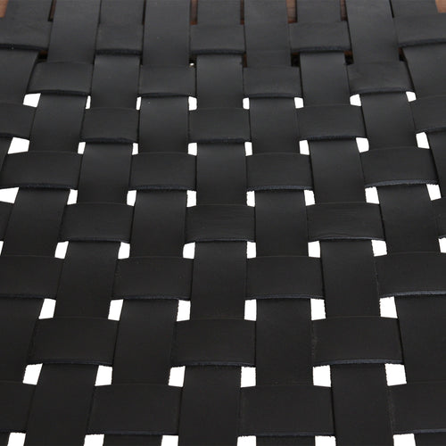 Raw materials eetkamerstoel Freya - zwart - teakhout & leer - 54x45x80 cm - vtwonen shop