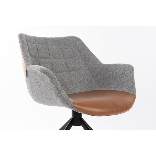 Zuiver Doulton Swivel Eetkamerstoelen armleuning Vintage Bruin - Set van 2