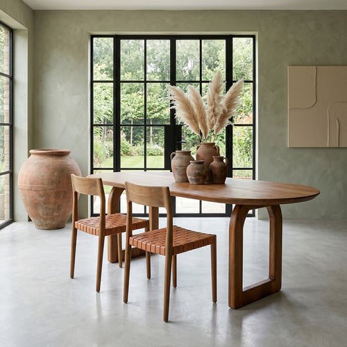 Raw materials eettafel Bullnose open - bruin - 200 cm