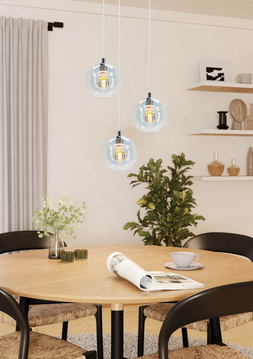 EGLO hanglamp Ariscani 2 - ø 42,5 cm - gekleurd glas - chroom