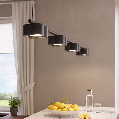 Sollux Lighting Kroonluchter OVIO 4 zwart Gx53 - 122x12x208cm