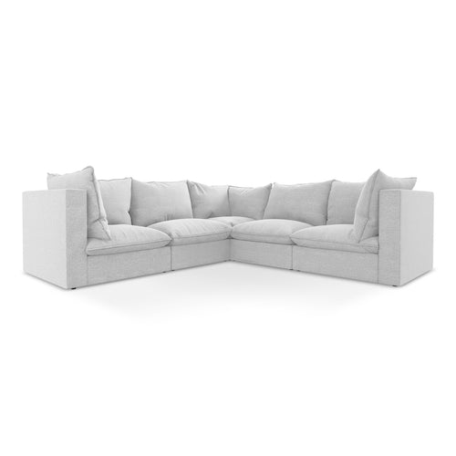 LaMiaSofa Modulaire hoekbank Ravenna - bouclé - zilver - 255x255x77