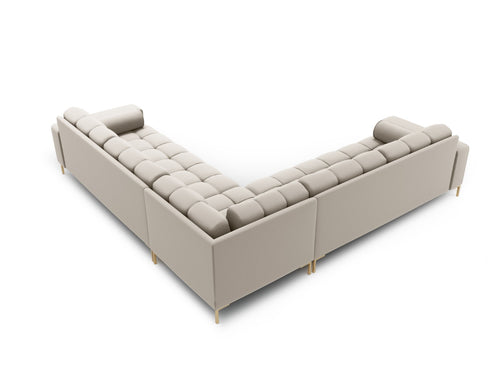 Cosmopolitan Design Symmetrische hoekbank Bali 6-zits, structurele stof, beige - 256x256x75cm