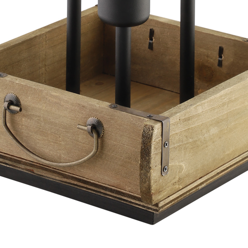 EGLO tafellamp Wootton - e27 - ø 18 cm - zwart/bruin