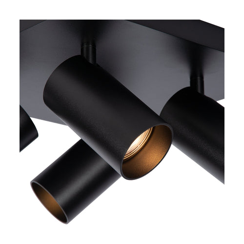 Atmooz plafondlamp Era 4 - zwart - Ø 26 x H 12 cm - GU10