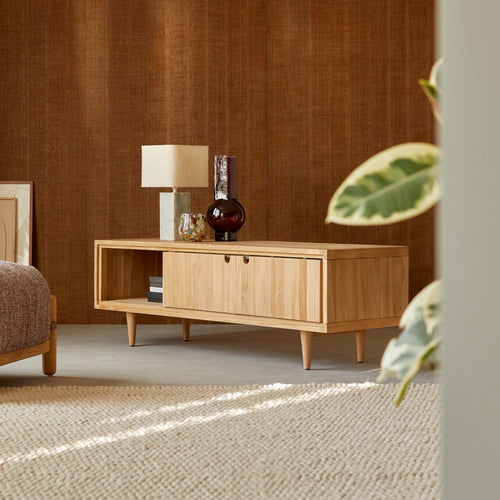 Tikamoon Massief teakhouten tv-meubel 140 cm - Naturel - vtwonen shop