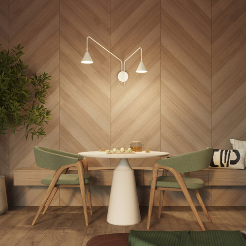 Sollux Lighting Wandlamp NOX 2 beige met schakelaar - 150x80x30cm