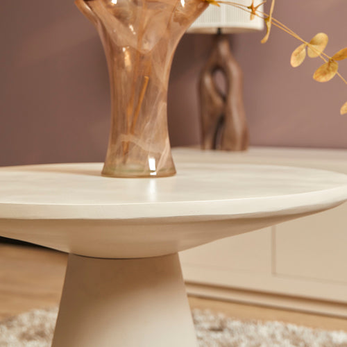 StarFurn Salontafel Bellis - Rond Wit Hout - 60x60x55cm