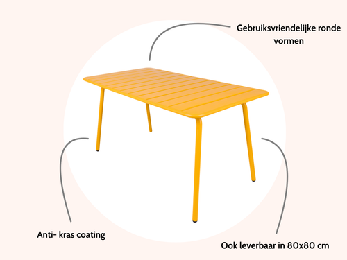 MaximaVida metalen tuintafel Max 150 x 80 cm okergeel - vtwonen shop