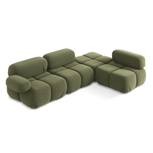 LaMiaSofa hoekbank rechts Sanremo - velours - olijf - 285x190x70