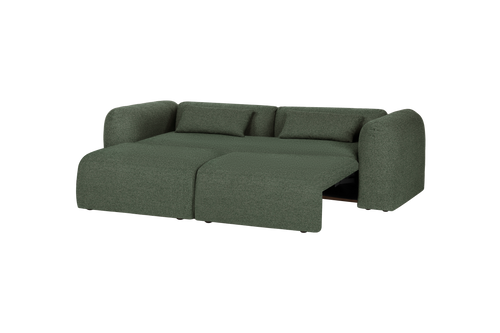 noo.ma Yaro 3-zits slaapbank - Thyme Green Bouclé, 140x200 cm slaapoppervlak