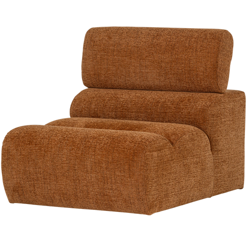 WOOOD 1-zits element bank Novi - Polyester - Oranje Melange - 86x82x113