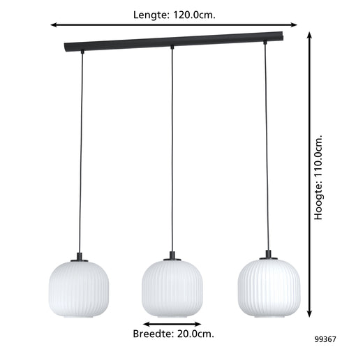 EGLO hanglamp Mantunalle - e27 - 120 cm - zwart - vtwonen shop