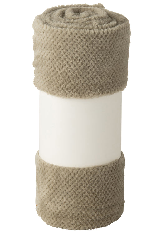 J-Line plaid Snuggle - polyester - grijs