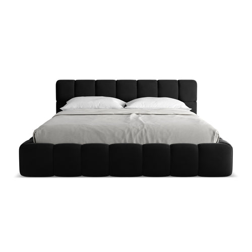 LaMiaSofa Bed met opbergruimte Roma - velours - zwart - 200x228x82