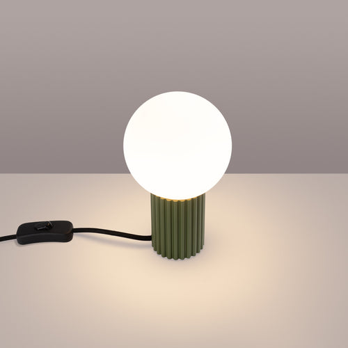 Sollux Lighting Tafellamp HALO olijfgroen - 12x12x19cm
