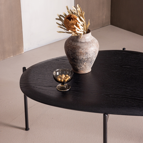 WOOOD salontafel Kota - MDF/Fineer - Zwart - 36x92x68