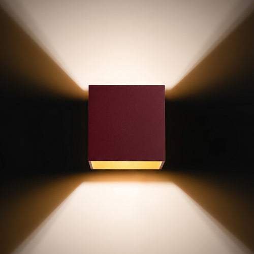 Sollux Lighting Wandlamp QUAD 1 bordeaux - 10x12x10cm