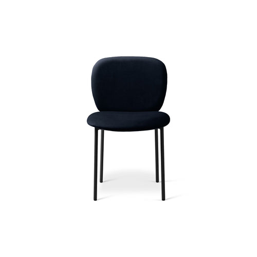 Set van 2 stoelen Caroline flueel zwart - 61x49x79cm