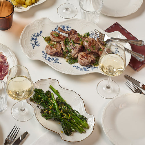 Bonbistro - Serveerschaal 39x25cm blue flower Retro - vtwonen shop