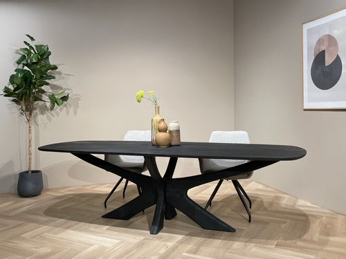 Brix eetkamertafel Montreaux - zwart - mangohout - 250cm