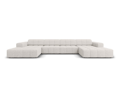 Cosmopolitan Design Panoramische bank Chicago 6-zits, chenille lichtgrijs - 167x375x78cm