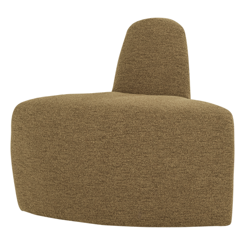 WOOOD eetbank hoek rond rugleuning Mojo Base - Bouclé - G.bruin - 83x76x76