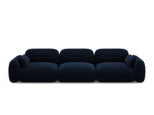 Cosmopolitan Design Modulaire bank Sydney 4-zits, flueel, koningsblauw - 90x320x70cm