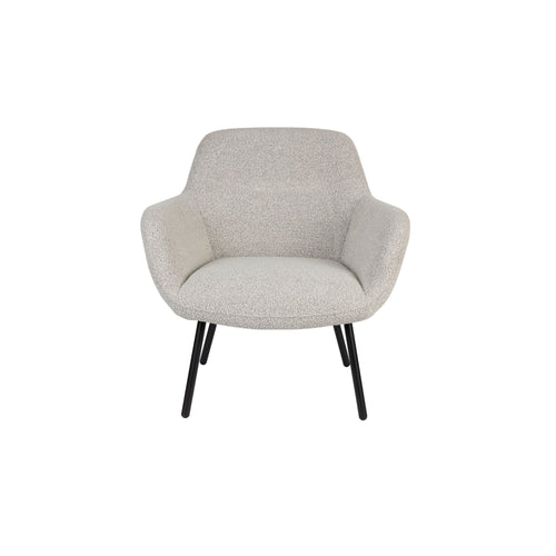 Housecraft Living Dude Loungestoel/ Fauteuil Bouclé stof Beige/ Wit - vtwonen shop