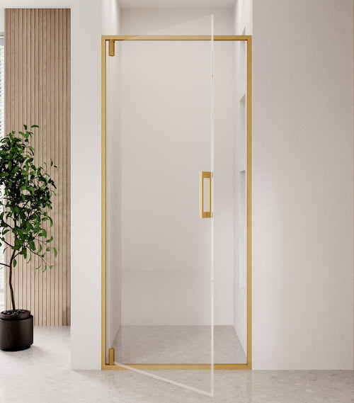 Badplaats Douchedeur Seattle 100 x 190 cm – Goud – Douchewand 6 mm Veiligheidsglas