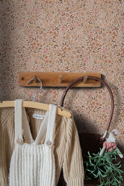 ESTAhome behang bloemetjes terracotta roze - 53 cm x 10.05 m - 139700