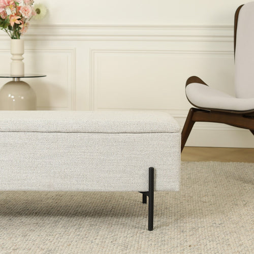 Nolon Jente bankje met opbergruimte beige melange - 95 x 37 cm
