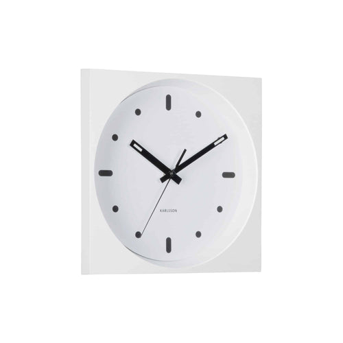 Karlsson wandklok Incesante Square - wit - 25x25x25cm - Paddenstoellamp