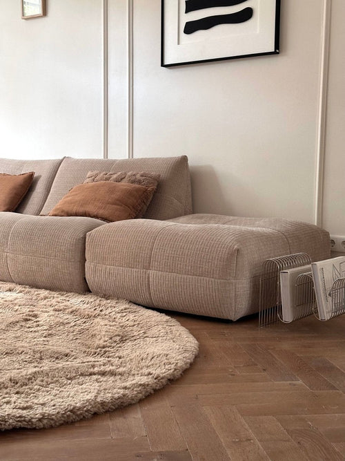 Hoogpolig Organisch vloerkleed Furr Stone bruin - Interieur05 - 230 x 160 cm - vtwonen shop