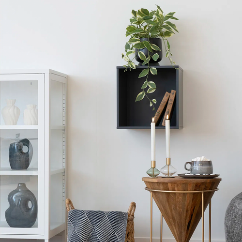 Artichok Frenkie Houten Wandplank Donkergrijs - 34 x 34 cm