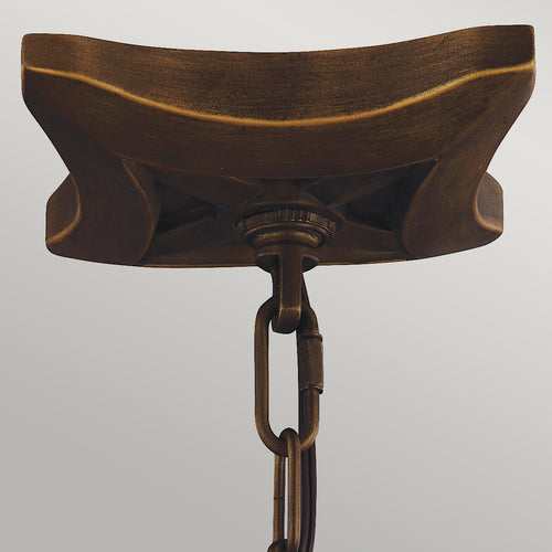 Elstead Yarmouth - 4-lichts kaars hanger ketting lantaarn, geschilderd verouderd messing