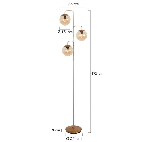 Steinhauer vloerlamp Bollique - 3 lichts - 24  x 172   cm - brons