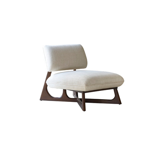 Tikamoon Lage fauteuil in massief mindihout en ecru stof - Beige - vtwonen shop