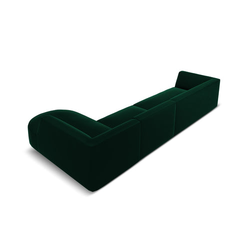 Cosmopolitan Design - Modulaire hoekbank rechts Siena 5-zits, flueel flessengroen - 180x366x69cm