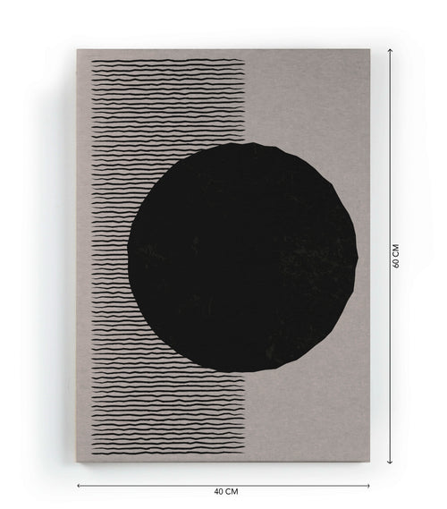 Canvas 60x40 Afdruk Rond Zwart - vtwonen shop