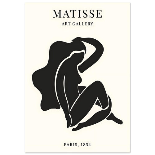 Artfulprints Poster Matisse - Art of a woman   - 50x70 cm - Zwart / Wit