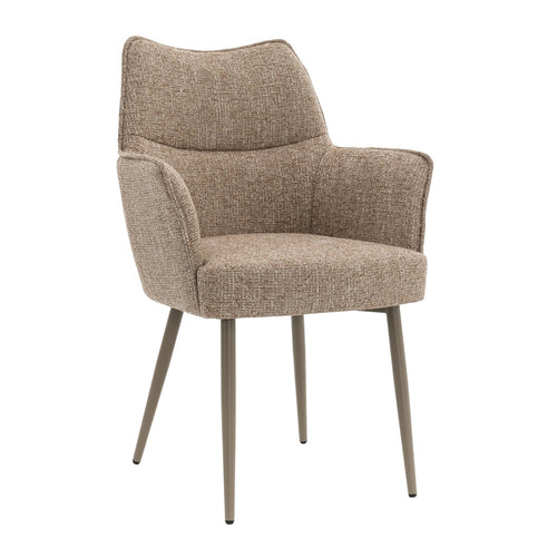 DÉJA Living Eetkamerstoel Zayn - Taupe/Taupe - Zithoogte 47cm - Set van 2 - vtwonen shop