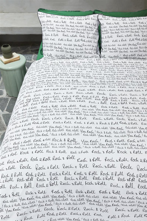 vtwonen dekbedovertrek Rock&Roll - 240x200/220 cm - zwart - vtwonen shop