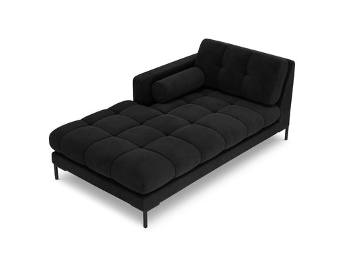 Cosmopolitan Design linker meridiaan Bali flueel, zwart - 185x102x75cm