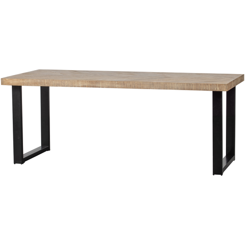 WOOOD tafel visgraat met u-poot Tablo - Mango - 75x180x90 - vtwonen shop