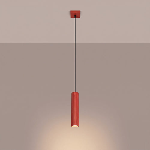 Sollux Lighting Hanglamp KARBON 1 rood - 8x8x118cm